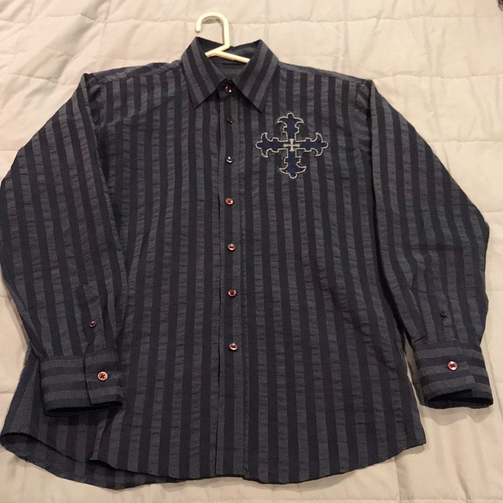 Mens rocker button down shirt.  Rock